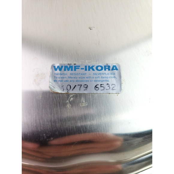 WMF IKORA Made in Germany EP BRASS 4-Footed Brushed Square Bowl Vintage 9.75 in - Picture 7 of 11